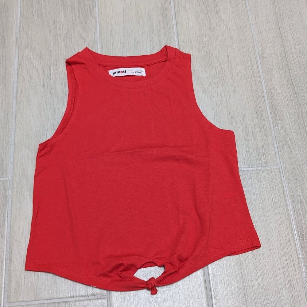 Minoti Summer Casual Tie sleeveless tank top RED - Sizes 12M to 12 yrs NWOT